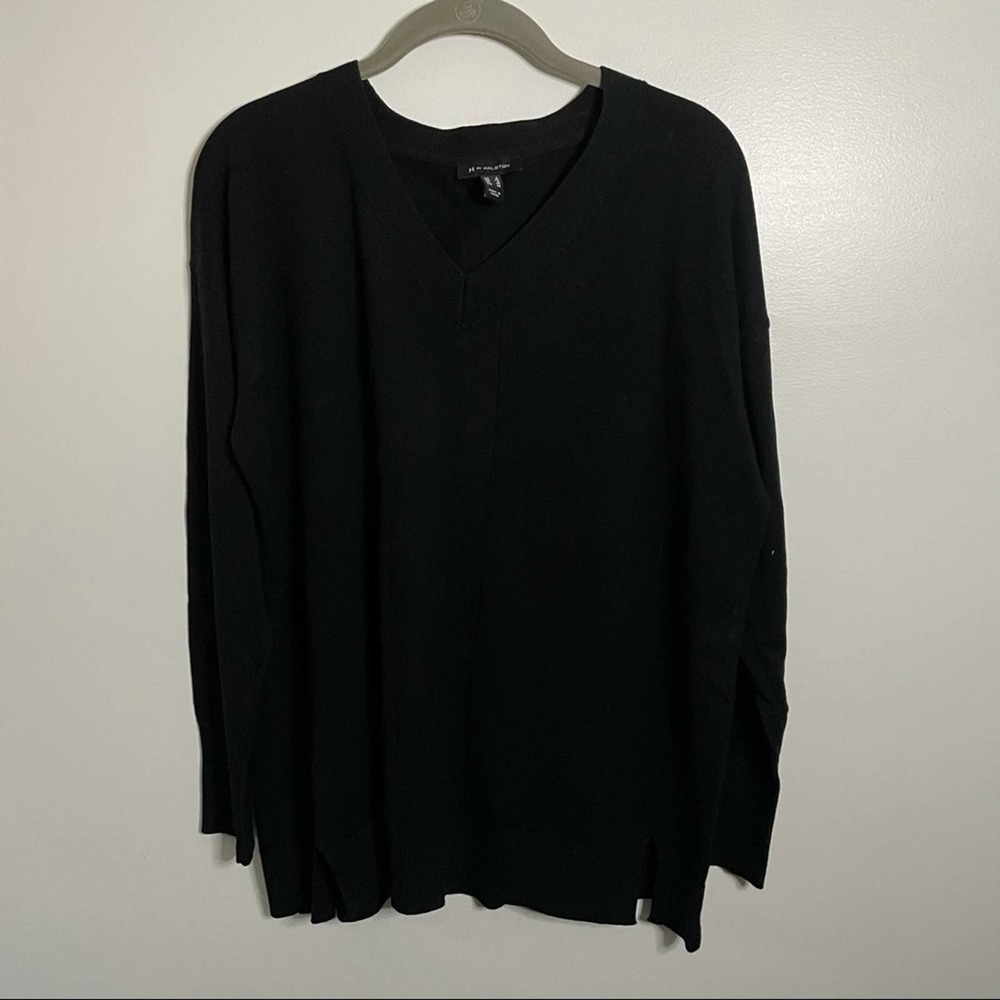 H by Halston Black V Neck Sweater